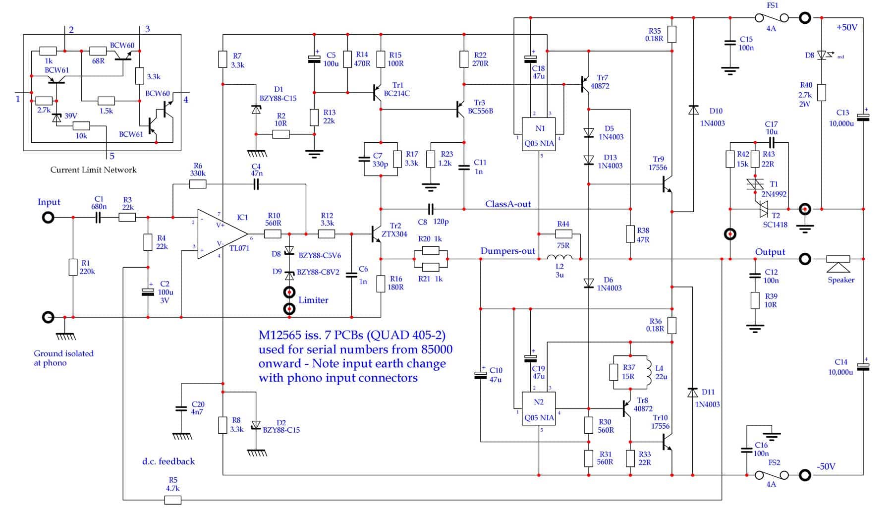 Схема усилителя quad 303